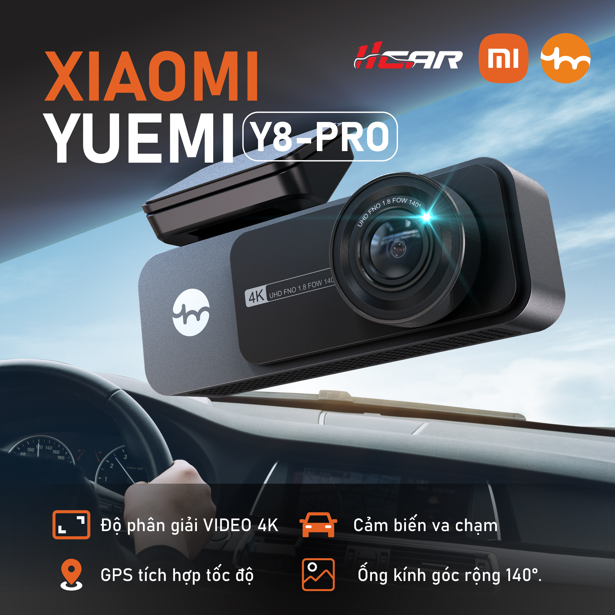 Camera hành trình XIAOMI YUEMI Y8 PRO - Phụ Kiện Ô Tô HCar